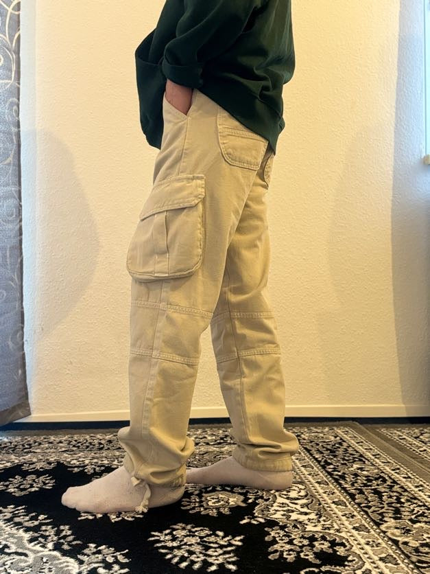 Denim Cargo Pants Beige