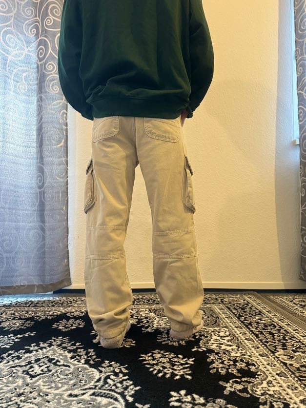Denim Cargo Pants Beige